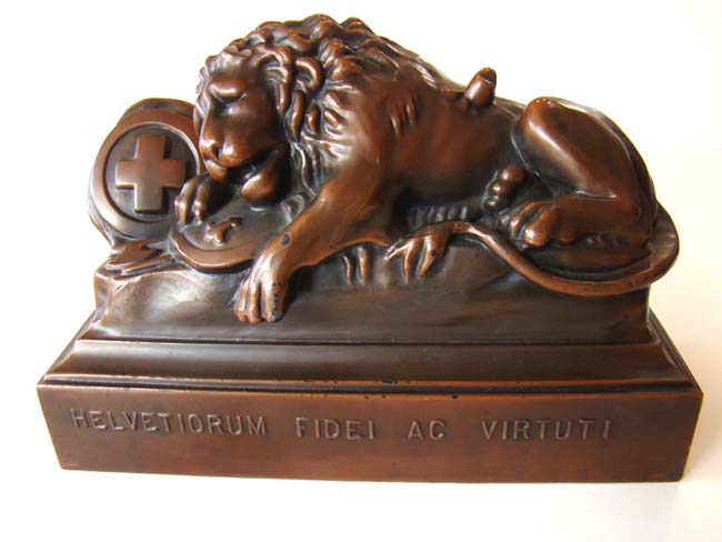 A fabulous pair of "Lions of Lucerne" bronze bookends by Jennings Brothers circa 1930